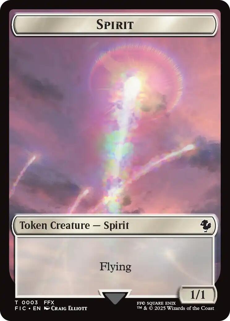 Spirit // Hero (0027) Double-Sided Token (Surge Foil) [FIC - 3 // 27]